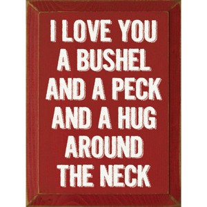 Slickblue I Love You a Bushel and a Peck Wood Sign – Rustic Wall Decor for Nursery or Home – 9"x12", Color Options - 1 of 3