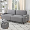 Loveseat Sofa Couch for Living Room, 80" Modern 2-Seater Couch £¬Comfy Mid Century Modern Couch for Bedroom, Office, Apartment, grey - 3 of 4