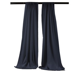 Slickblue Pack of 2 Polyester Backdrop Drapes – 96"H x 58"W, Rod Pocket, Semi Sheer, Serged Edges, 41 Colors Options - 1 of 3