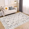 Okak Simple Elegant Design Bohemia Style Large Washable Area Rug for Living Room,Bedroom,Flower Design Non-slip Rug - 3 of 4