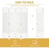 NicBex 5.6' Tall 4-panel Room Divider Folding Privacy Screen for Room Separation, Wave Fiber Freestanding Wall Partition, White - 2 of 4