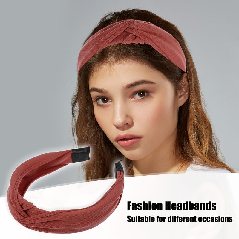 Unique Bargains Women's Knot Headband Hairband 1.2" Wide, 2 of 7