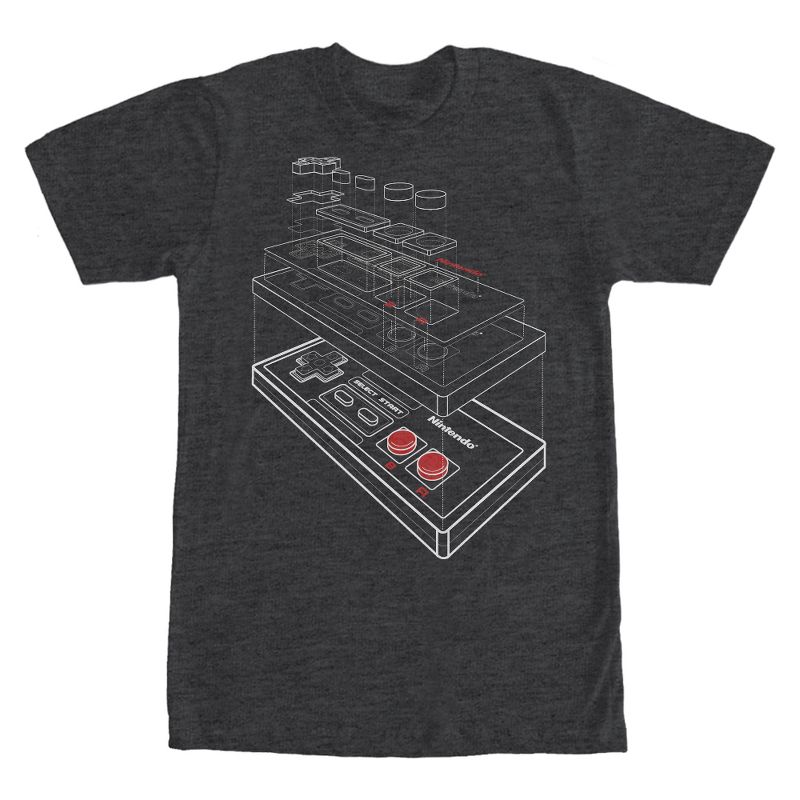 Men's Nintendo Layered NES Controller T-Shirt, 1 of 6