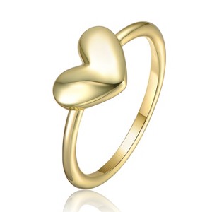 Guili Elegant Heart-Shaped Band Ring in White, Gold, Rose Gold, Available in Sizes 3-6, Crafted for Timeless Everyday Wear and Romantic Appeal - 1 of 2