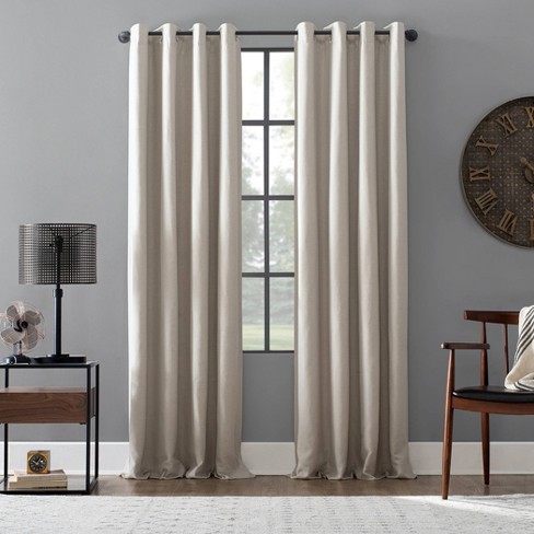 Grommet Linen Curtain Panel with Blackout Lining - Linen Window Treatments  - Eyelet Top Drapes