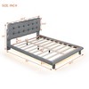 Queen/Full Size Velvet Upholstered Platform Bed with LED Frame and Button-tufted Design Headboard-ModernLuxe - 3 of 4