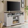 HDZNVF TV Stand for 65 Inch TV, Entertainment Center with Storage Cabinets and Sliding Barn Door, Brown - 3 of 4