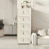 LunaLulinlk 5-Shelf Side-Wide Folding Locker with Magnetic Door and Wheeled Lockers - 3 of 4