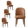 Modern Dining Chairs Set of 6, Upholstered Accent Side Chairs with Double Cushion Seat and Walnut-Finish Solid Wood Legs-Tanpinhause - 4 of 4