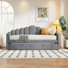 Modern Velvet Daybed with Two USB Charging Ports, Pull-out Bed, and Integrated Storage for Small Spaces-Maison Boucle - 2 of 4