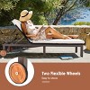 Tangkula 2PCS Patio Adjustable Rattan Recliner Chaise Lounge Chair w/ Cushion Wheels - 4 of 4