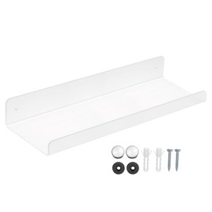 Unique Bargains Acrylic Clear Floating Wall Mounted Shelf for Bathroom Kitchen - 1 of 4