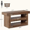 Tribesigns 55" Kitchen Island, 3-Tier Stationary Island Table with Large Countertop, Wooden Coffee Bar Table Storage Cabinet for Dining Room - 3 of 4