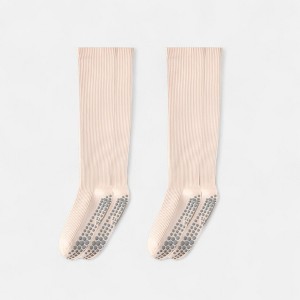 Anna-Kaci Women's 2-Pack Long Ribbed Non-Slip Socks with Grip Soles for Indoor Comfort and Support - 1 of 3
