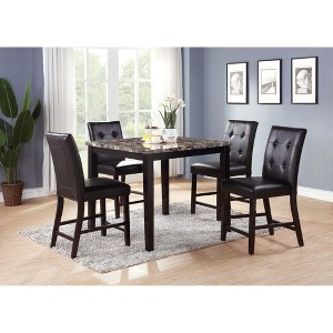5-Piece Dining Set with Square Table and 4 Upholstered Chairs - 1 of 4