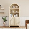 Arched Wood Sideboard Cabinet, Modern Kitchen Pantry Storage Cabinet with Adjustable Shelves, Storage for Kitchen, Dining or Living Room – Cuddlewood - 2 of 4