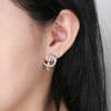 Kitty Cat Moon Stud Earrings for Women Sterling Silver Ginger Lyne Collection - 4 of 4