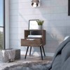 TIRAMISUBEST Nightstand with Open Shelf & Drawer, Industrial Bedroom Storage Solution - 2 of 4