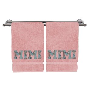 BC BARE COTTON Monogrammed Hand Towels, Personalized Gift, Set of 2 - Embroidered Writing with GAGA - 1 of 4