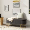 Nuria 49" Wide Modern Upholstered Flip Top Storage Bench with Golden Metal C-shaped Sled Legs for Living Room | ARTFUL LIVING DESIGN - 3 of 4