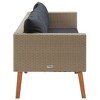 vidaXL 3-Seater Patio Sofa with Cushions Poly Rattan Beige - 3 of 4