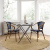 Merrick Lane Sacha Set of Two Stacking Thonet Bistro Style Chair with Arms, PE Rattan Seat, and Bamboo Metal Frame for Indoor/Outdoor Use - 2 of 4