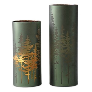 Melrose Pine Trees Candle Holder (Set of 2) - 1 of 3