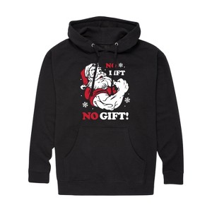 Men's - Instant Message - Santa No Lift No Gift Christmas Graphic Fleece Pullover Hoodie - 1 of 4