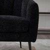 PAGED Barrel Accent Chair Modern Chenille Reading Chair Channel Tufted Lounge Chair with Metal Legs for Reading Room, Bedroom - 3 of 4