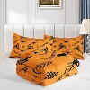 Dirt Bike Comforter Set Twin Size – 3Pcs Motocross Motorcycle Bedding with Orange Extreme Sport Design, Quilt Set for Boys Girls Men Women - 4 of 4