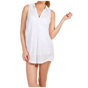 Women's Jacquard Collared Tunic Coverup - Eco Swim - 1 of 3