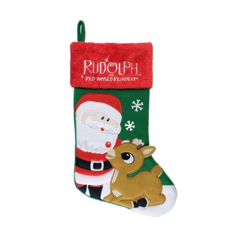 Rudolph The Red Nosed Reindeer Applique Holiday Stocking 20