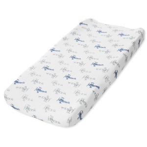 Aden by Aden + Anais Changing Pad Cover - Sky High - White, Planes
