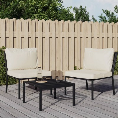 VidaXL Patio Chairs with Sand Cushions 2 pcs 23.6 in.x29.1 in.x31.1 in. Steel