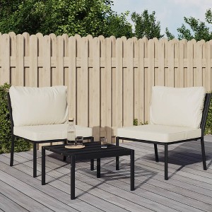 VidaXL Patio Chairs with Sand Cushions 2 pcs 23.6 in.x29.1 in.x31.1 in. Steel - 1 of 4