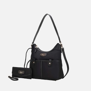 MKF Collection Harper Nylon Shoulder Hobo Bag with Matching Wallet by Mia K - 1 of 4