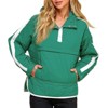 Imily Bela Womens Oversized Puffer Pullover Jacket Quilted Color Block Puffy Hooded Coat Fall Hoodies Outerwear with Pockets - 3 of 4