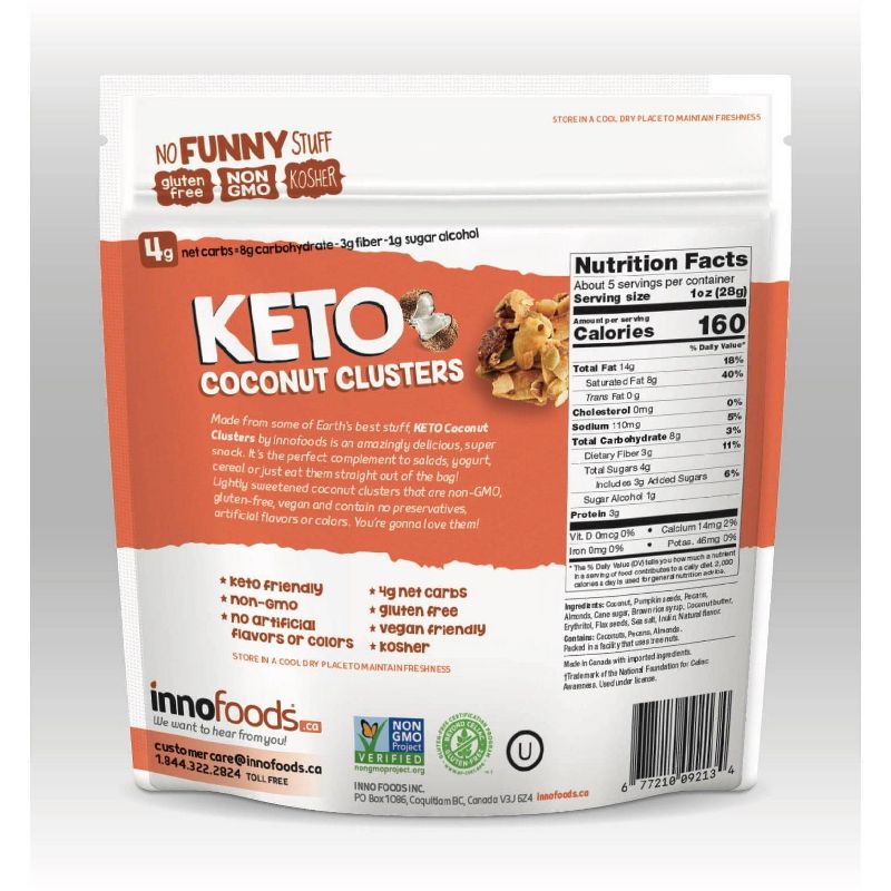 Inno Foods Coconut Keto Clusters with Pecans, Almonds and Super Seeds - 5oz, 2 of 6
