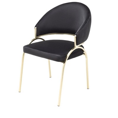LOVMOR Modern Living Dining Room Accent Chairs w/Metal & Gold Legs,Set of 2