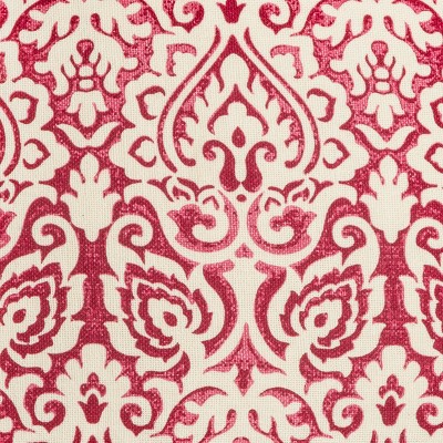 Burgundy and White Cotton Damask Square Throw Pillow