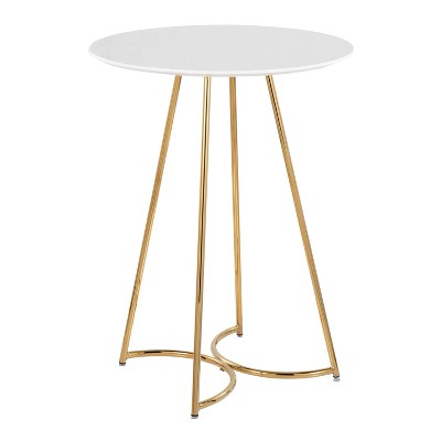 27" Cece Canary Counter Height Table Gold/White - LumiSource