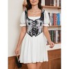 Women's Vintage Floral Corset Lace-Up Fishbone Print Vest Pirate Costume - 3 of 4