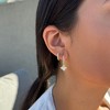 Adornia 14k Gold Plated White Mother of Pearl Clover CZ Huggie Set - 2 of 4