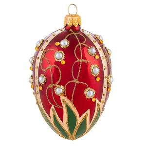 Miss Christmas 4.5 Inch Small Lily Of The Valley In Red Christmas Tree Ornament , Christmas Decor Christmas, Holidays, Celebrations (1PC) - 1 of 4