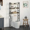 Greenstell 3-Tier Over-The-Toilet Storage Rack - Freestanding Organizer with Adjustable Shelf, Space-Saving Shelves, Gray - 2 of 4