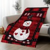 Cabin-Style Christmas Snowman Print Flannel Blanket - Space Theme Geometric Pattern All-Season Throw - 2 of 4