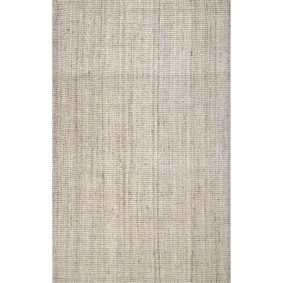 Kiwa Handwoven Off-White Jute 5' x 8' Area Rug