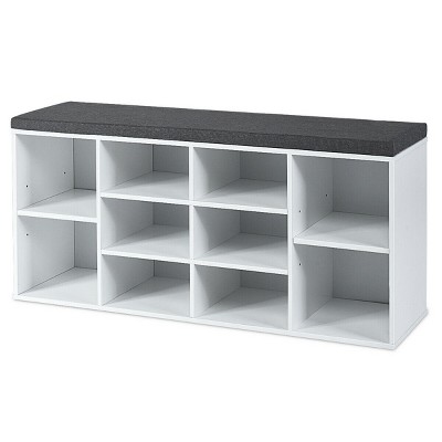 4 Tier Laminate Stackable Shoe Cubby White - Brightroom™