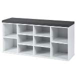 Costway Entryway Padded Shoe Storage Bench 10-Cube Organizer Bench Adjustable