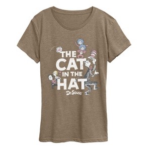 Women's - Dr. Seuss - Cat In Hat Tonal Short Sleeve Graphic T-Shirt - 1 of 4
